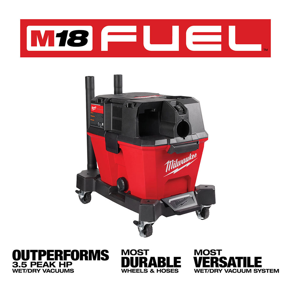 Milwaukee, Milwaukee 0910-20LN M18 FUEL 6 Gallon Wet/Dry Vacuum w/ AIR-TIP Brush/Nozzle Kit