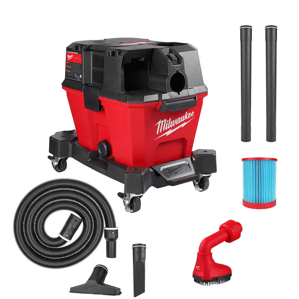 Milwaukee, Milwaukee 0910-20PB M18 FUEL 6 Gal Wet/Dry Vacuum w/ AIR-TIP Swiveling/Brush Kit