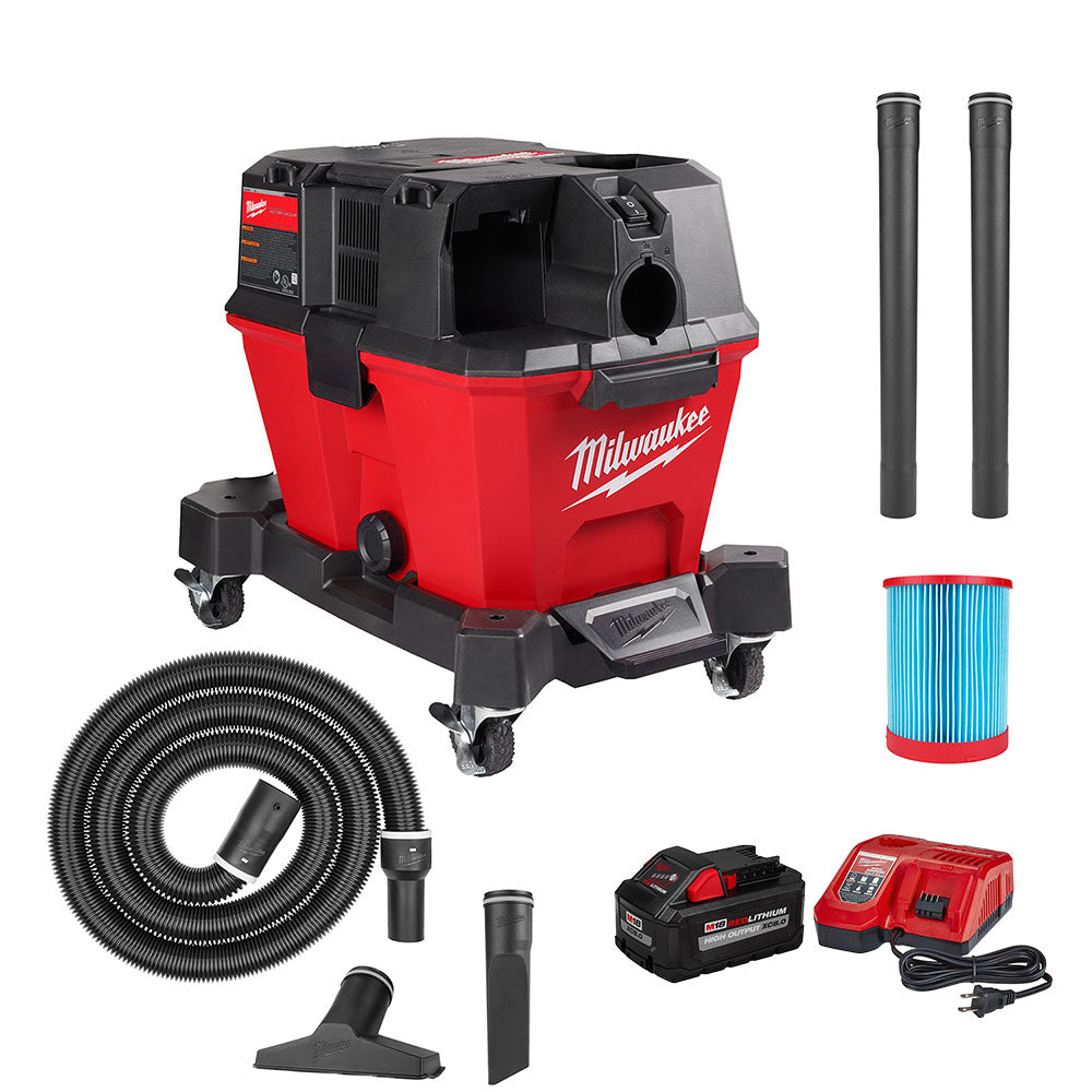 Milwaukee, Milwaukee 0910-20SK8 M18 FUEL 6 Gallon Wet/Dry Vacuum w/ 8.0Ah Battery Kit