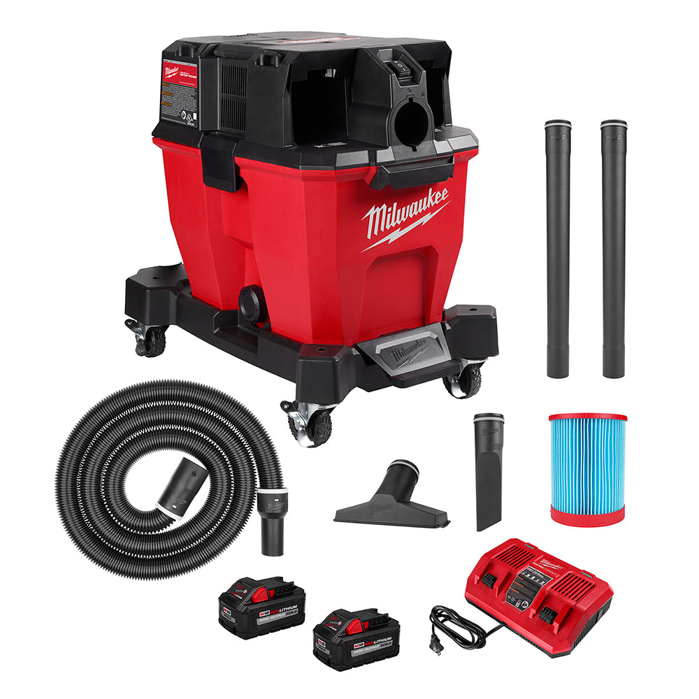 Milwaukee, Milwaukee 0920-22HD M18 FUEL 9 Gallon Dual-Battery Wet/Dry Vacuum Kit