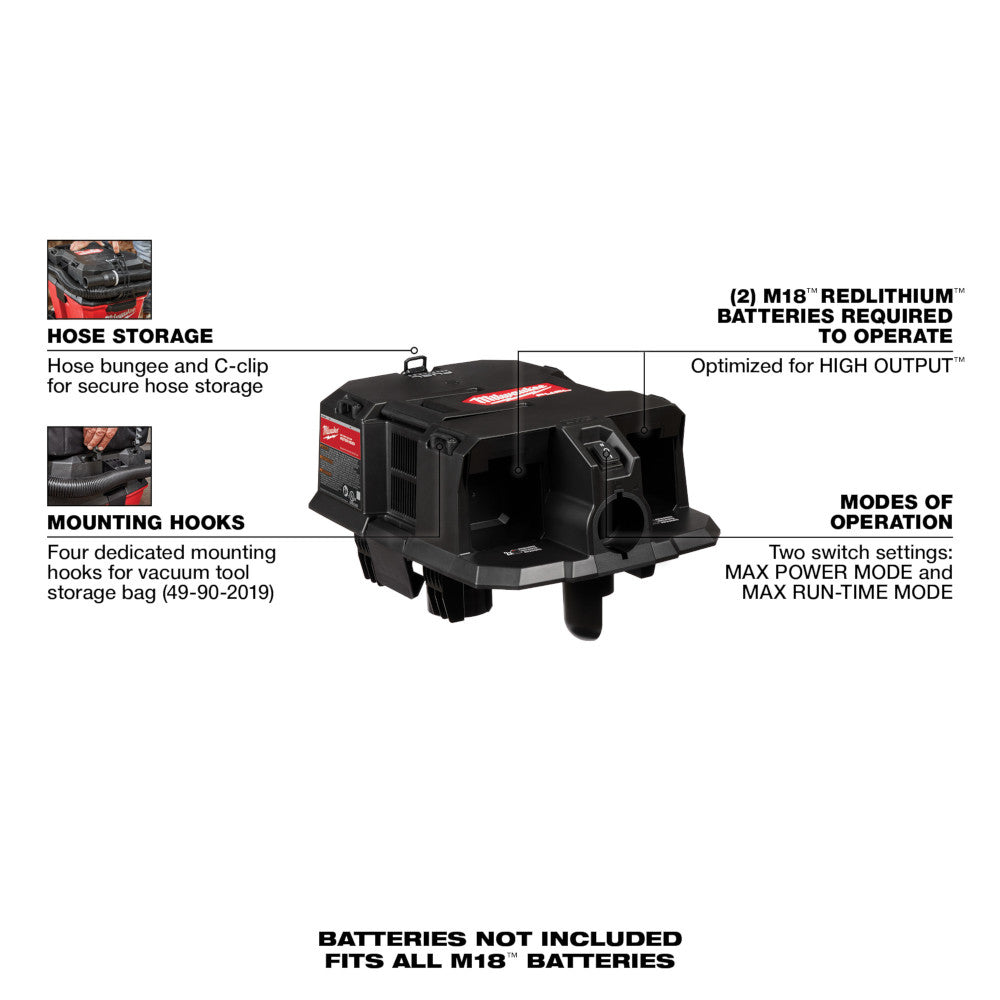 Milwaukee, Milwaukee 0921-20 M18 FUEL Dual Battery Wet/Dry Vacuum Motor Head