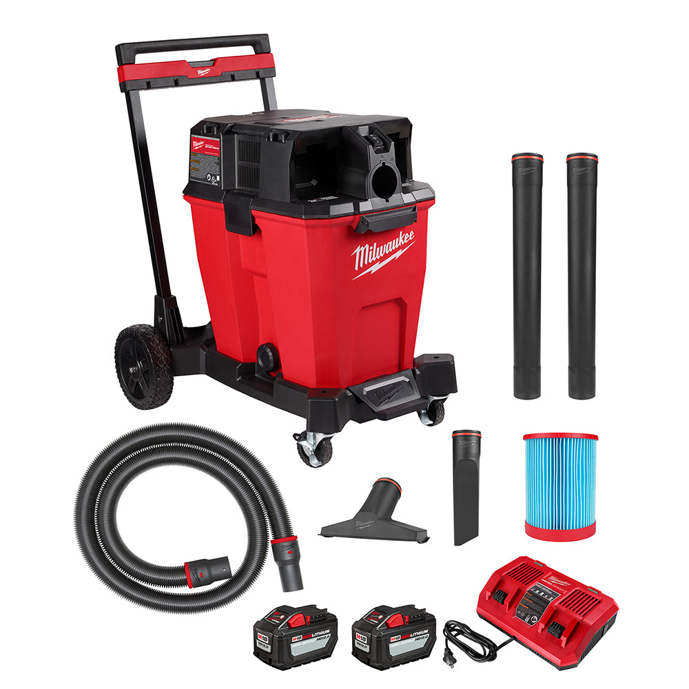 Milwaukee, Milwaukee 0930-22HD M18 FUEL 12 Gallon Dual-Battery Wet/Dry Vacuum Kit