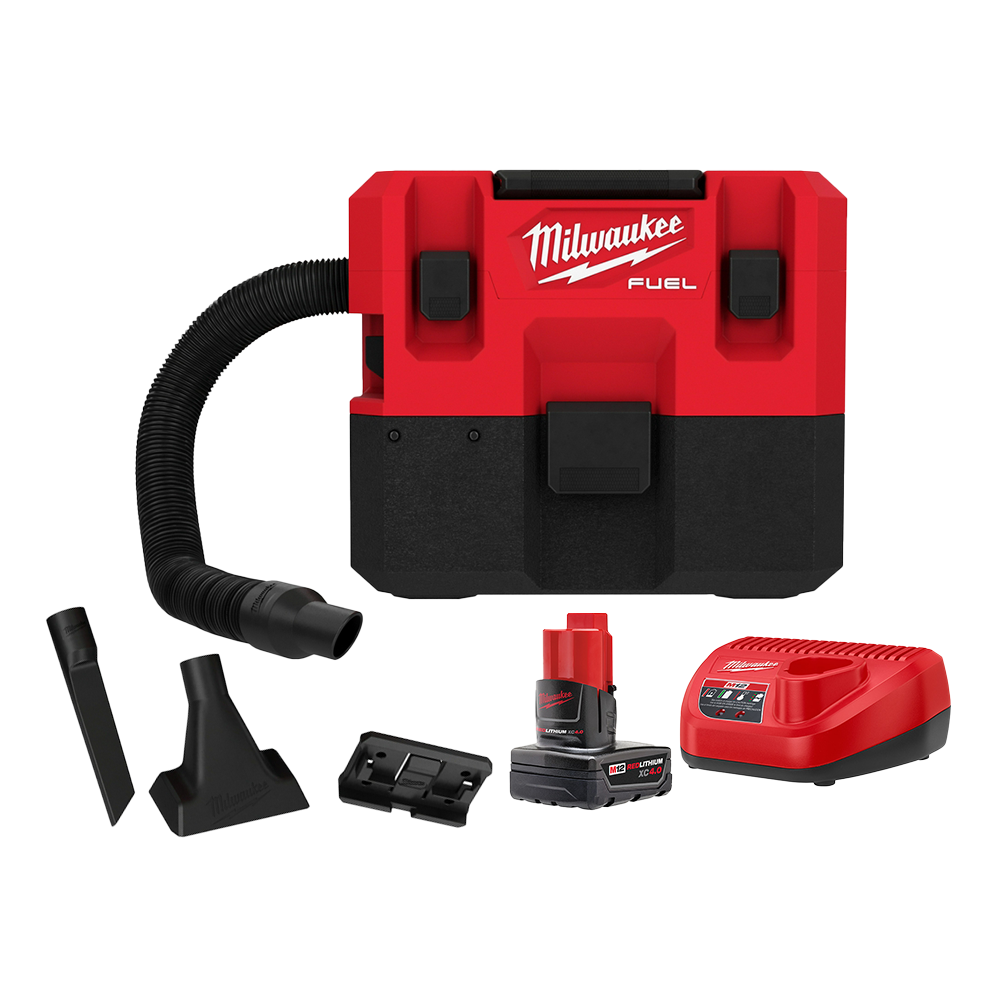 Milwaukee, Milwaukee 0960-20XC4 M12 FUEL 12V Vacuum w/ 4 AH Battery and Charger