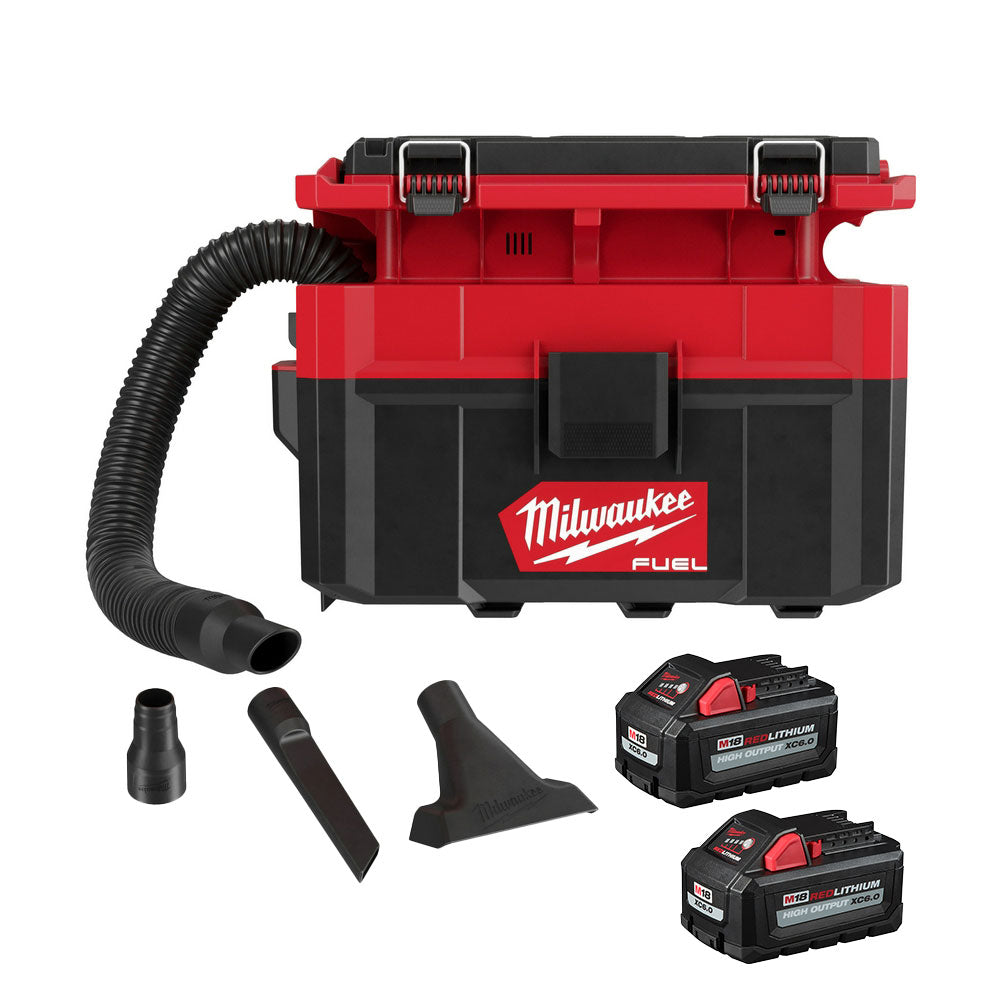 Milwaukee, Milwaukee 0970-20XC6 M18 FUEL 18V PACKOUT Vaccum w/ 2 - 6AH Batteries