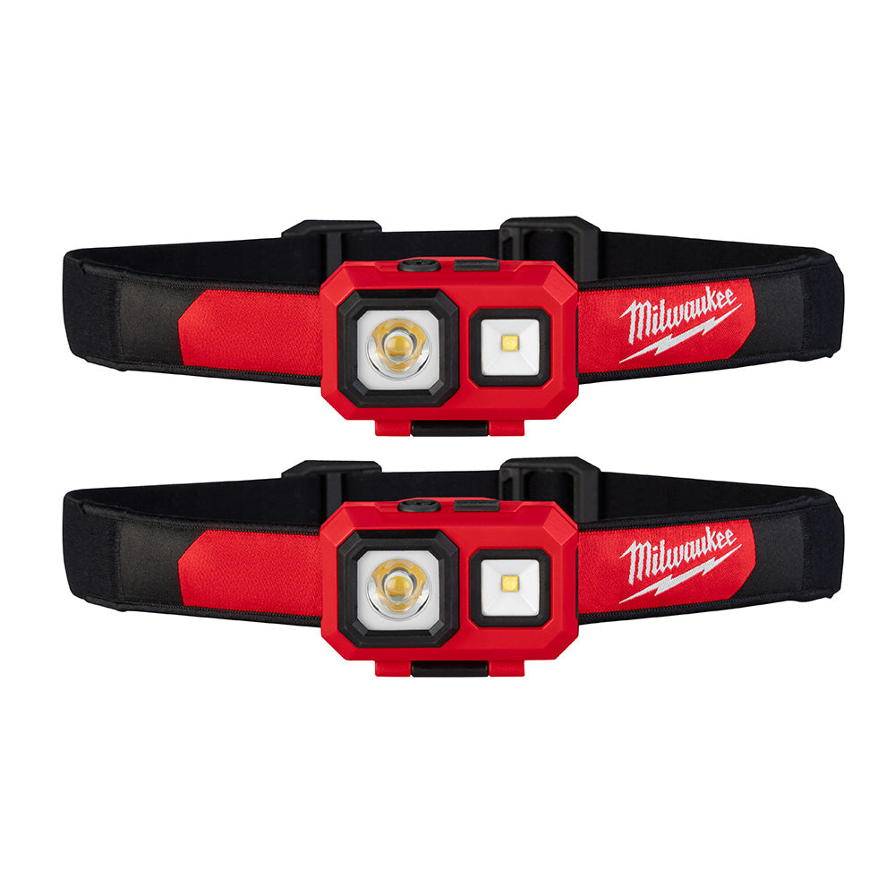 Milwaukee, Milwaukee 2104P 450 Lumens Battery Powered Spot/Flood Headlamp - 2 PK