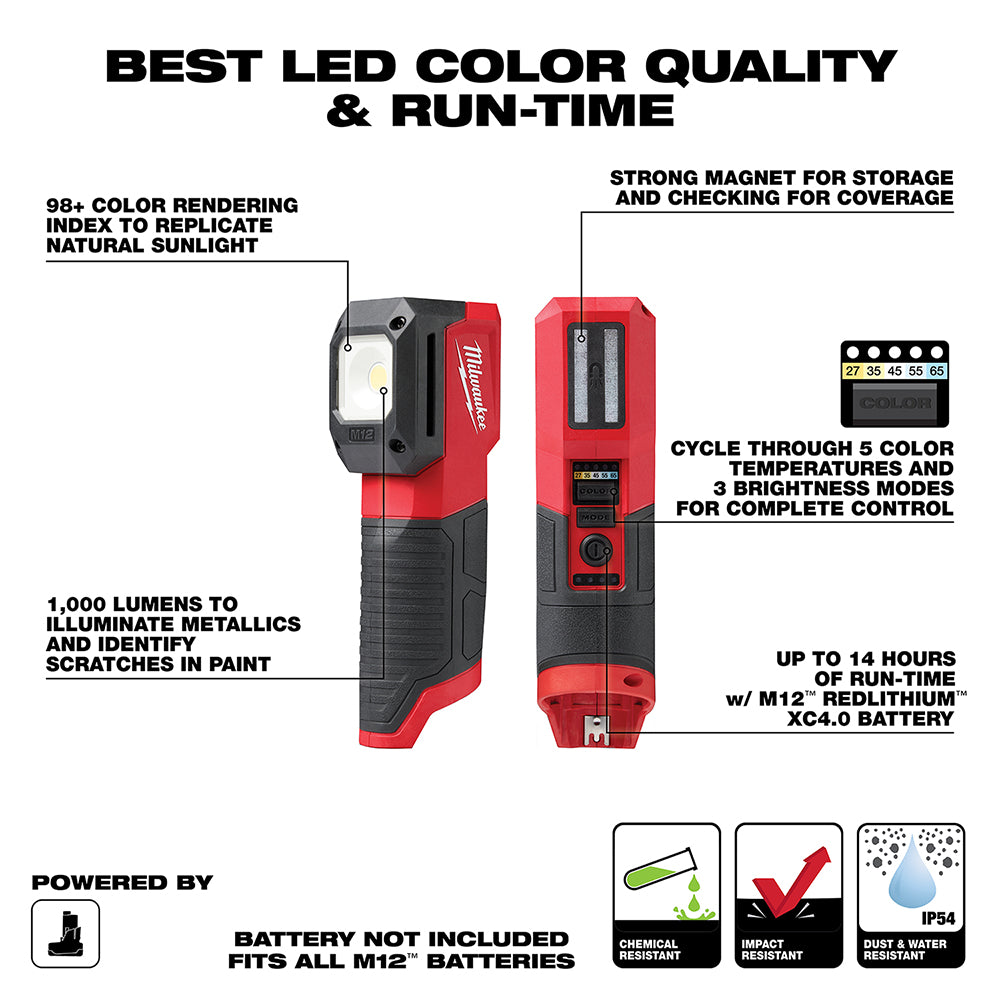 Milwaukee, Milwaukee 2127-20 M12 12V Paint / Detailing Color Match Light - Bare Tool