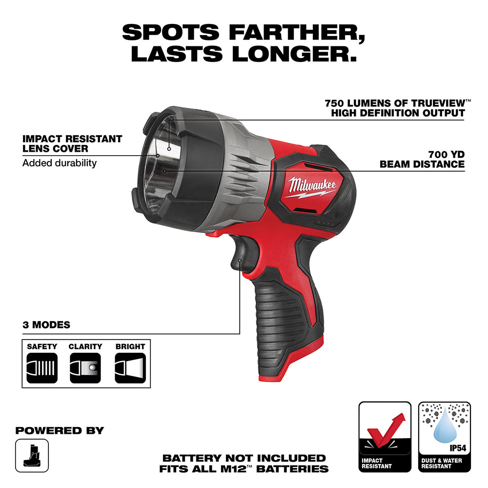 Milwaukee, Milwaukee 2353-20 M12 12V Trueview Led Spotlight - Bare Tool