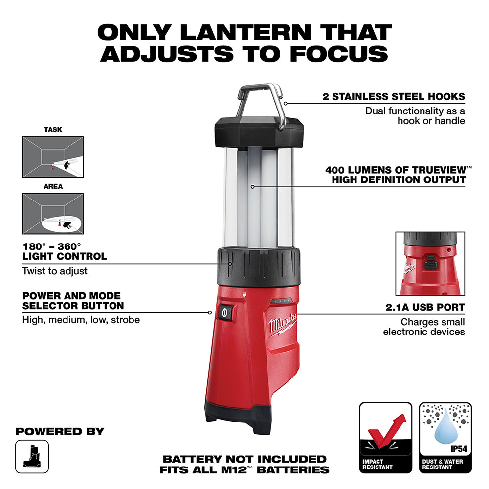 Milwaukee, Milwaukee 2362-20 M12 12V Led Lantern/Flood Light - Bare Tool