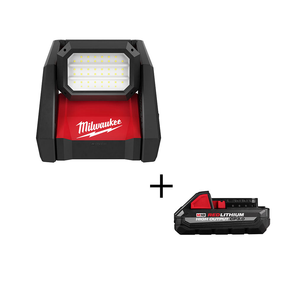 Milwaukee, Milwaukee 2366-20AH M18 18V ROVER Dual Power Flood Light w/ 3AH Battery