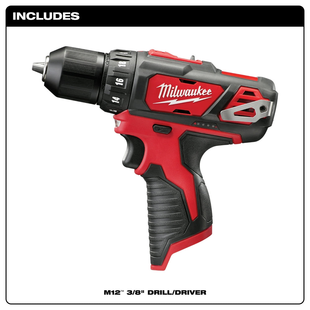 Milwaukee, Milwaukee 2407-20 M12 12V 3/8" Drill/Driver w/ Belt Clip - Bare Tool