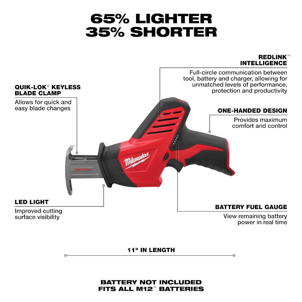 Milwaukee, Milwaukee 2420-20 M12 12V HACKZALL Reciprocating Saw - Bare Tool