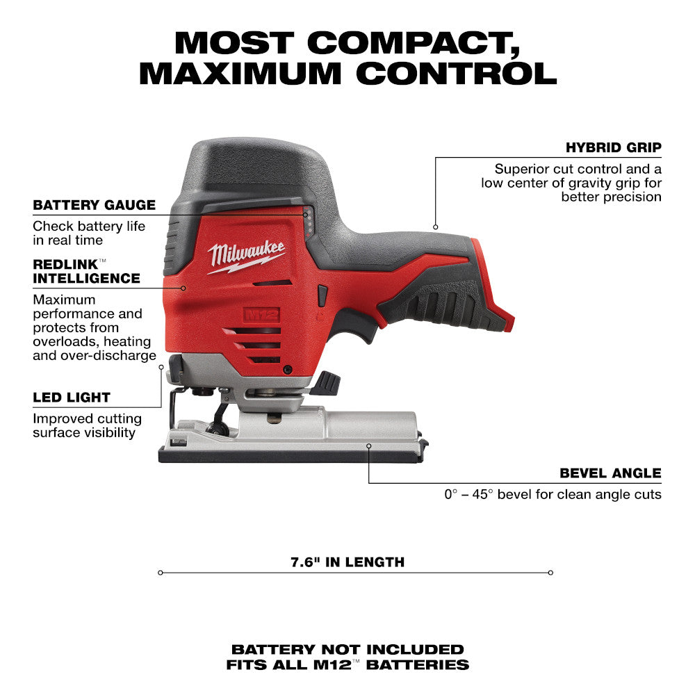 Milwaukee, Milwaukee 2445-20 M12 12V High Performance Jig Saw - Bare Tool