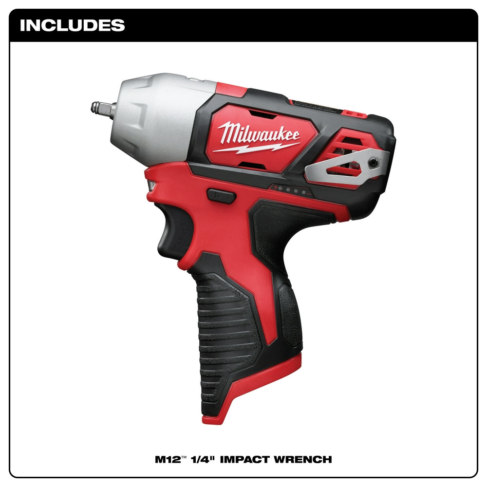 Milwaukee, Milwaukee 2461-20 M12 12V 1/4-Inch Impact Wrench w/ Belt Clip - Bare Tool