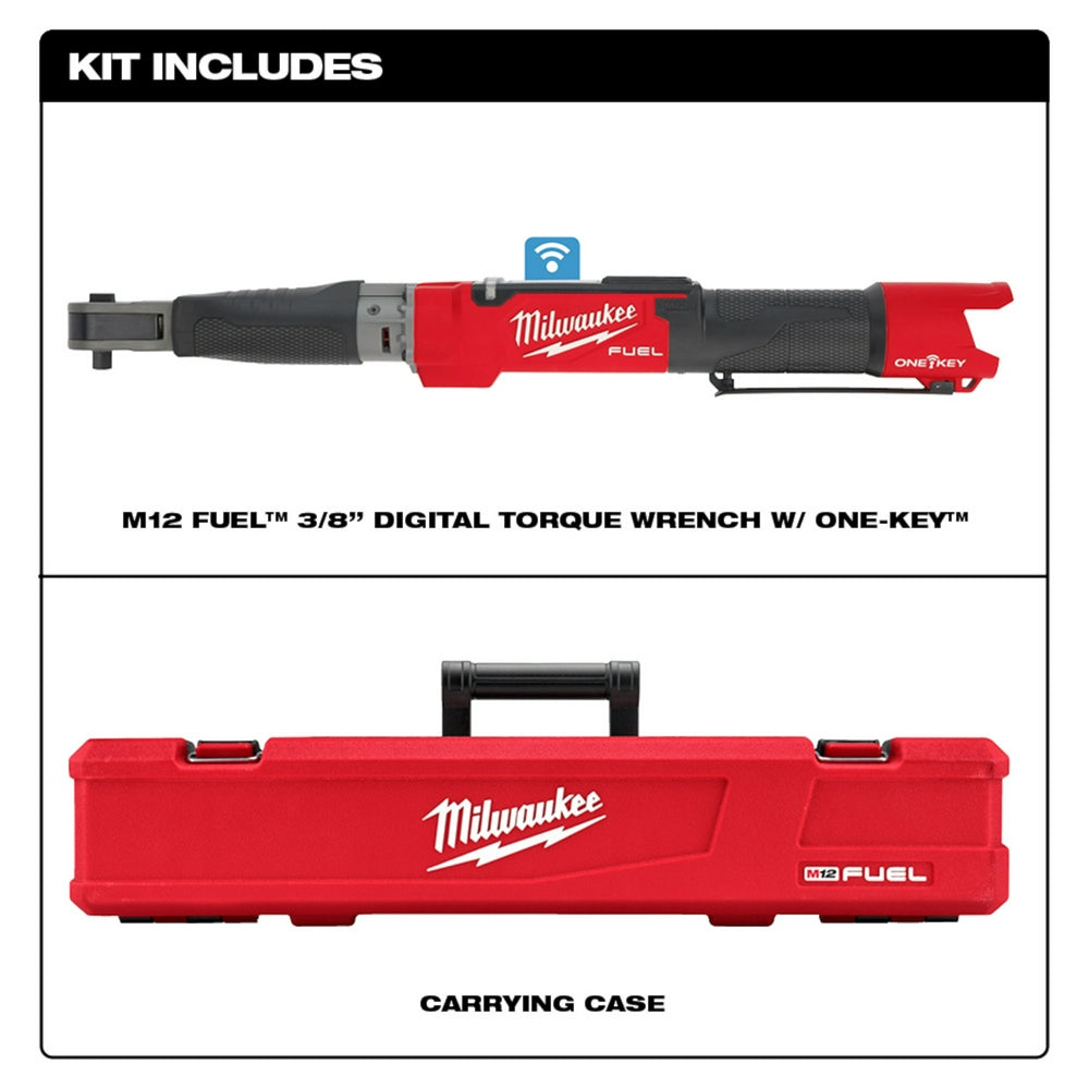 Milwaukee, Milwaukee 2465-20 M12 FUEL 12V 3/8" Digital Torque Wrench w/ ONE-KEY - Bare Tool