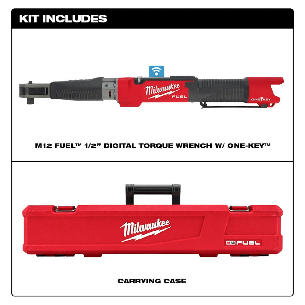 Milwaukee, Milwaukee 2466-20 M12 FUEL 12V 1/2" Digital Torque Wrench w/ONE-KEY -Bare Tool