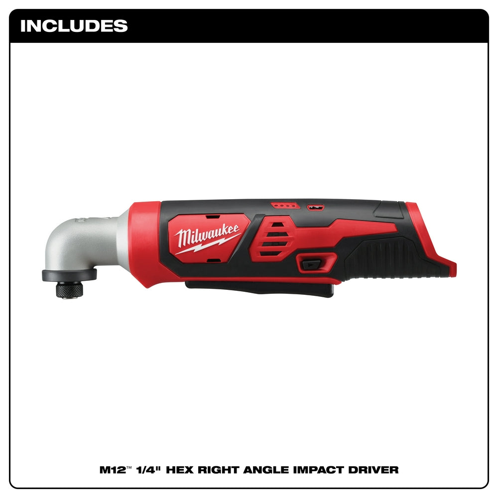 Milwaukee, Milwaukee 2467-20 M12 12V 1/4-Inch Hex Right Angle Impact Driver - Bare Tool