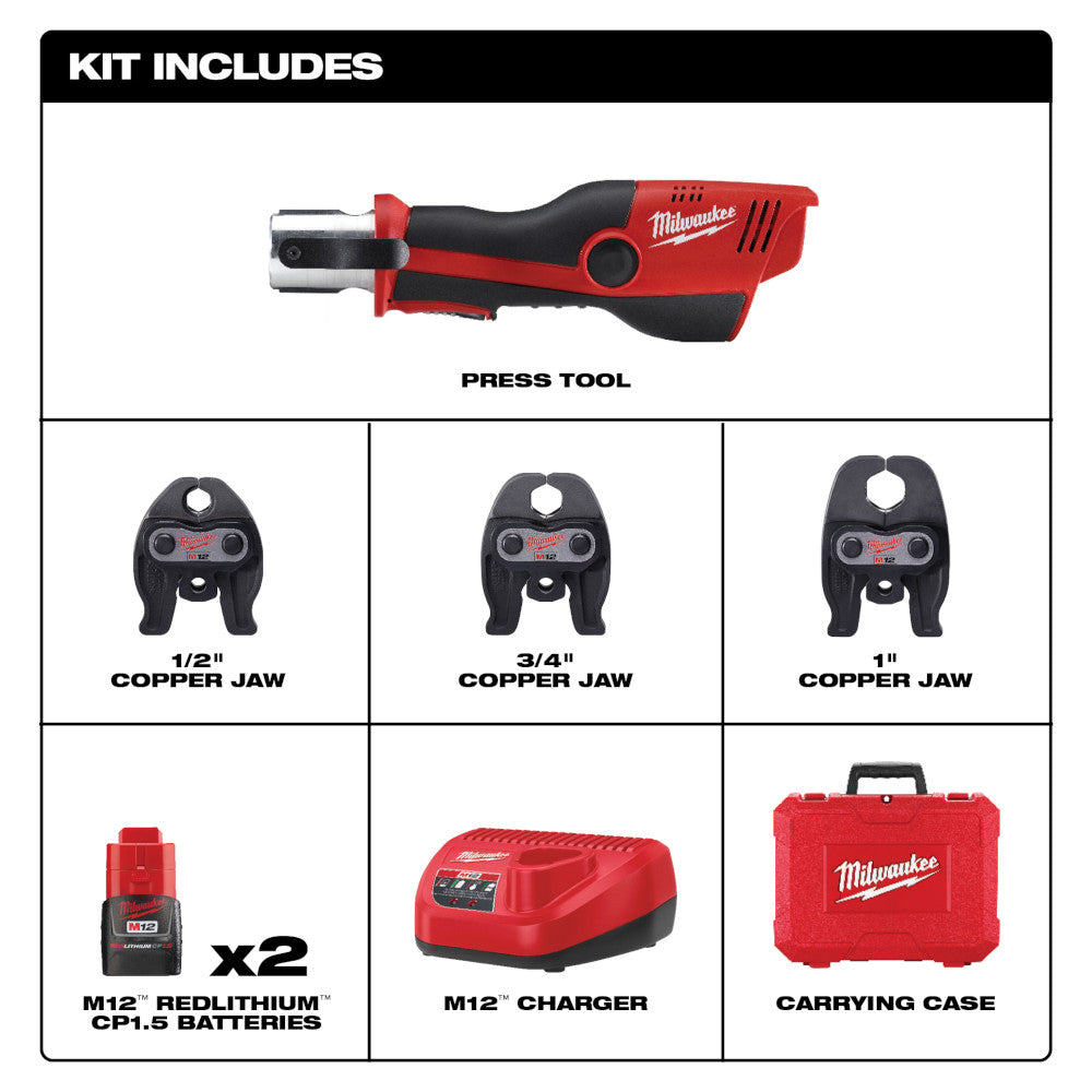 Milwaukee, Milwaukee 2473-22 M12 12V Force Logic Press Tool Kit