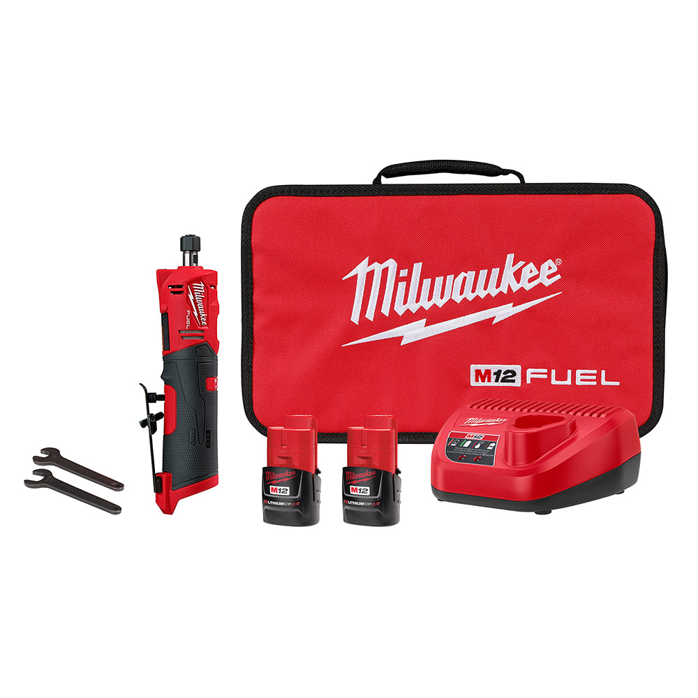 Milwaukee, Milwaukee 2486-22 M12 FUEL 12V 1/4" Cordless Brushless Straight Die Grinder Kit