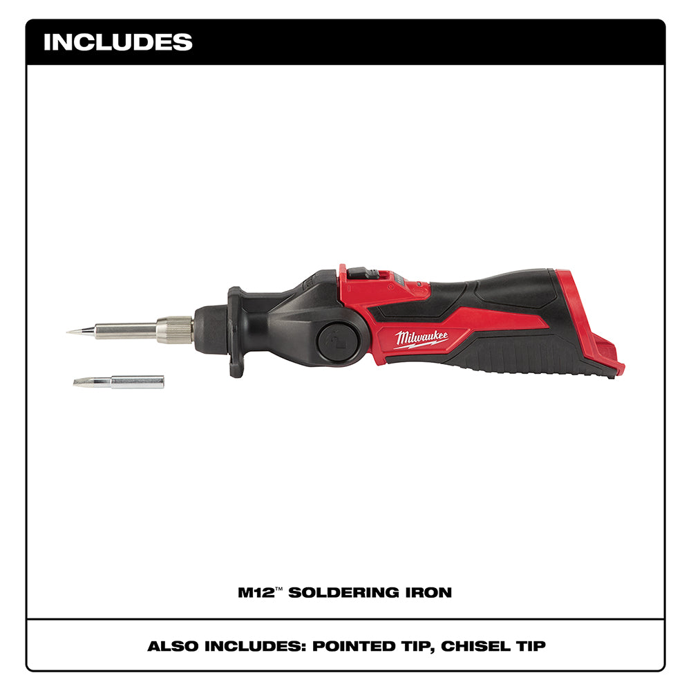 Milwaukee, Milwaukee 2488-20 M12 12V Cordless Pivoting Head Soldering Iron - Bare Tool