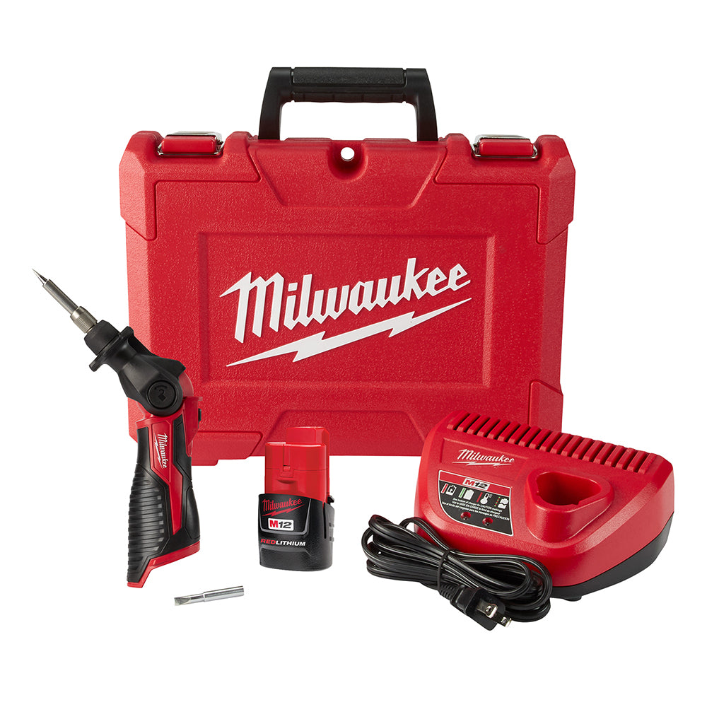 Milwaukee, Milwaukee 2488-21 M12 12V Cordless Pivoting Head Soldering Iron Kit