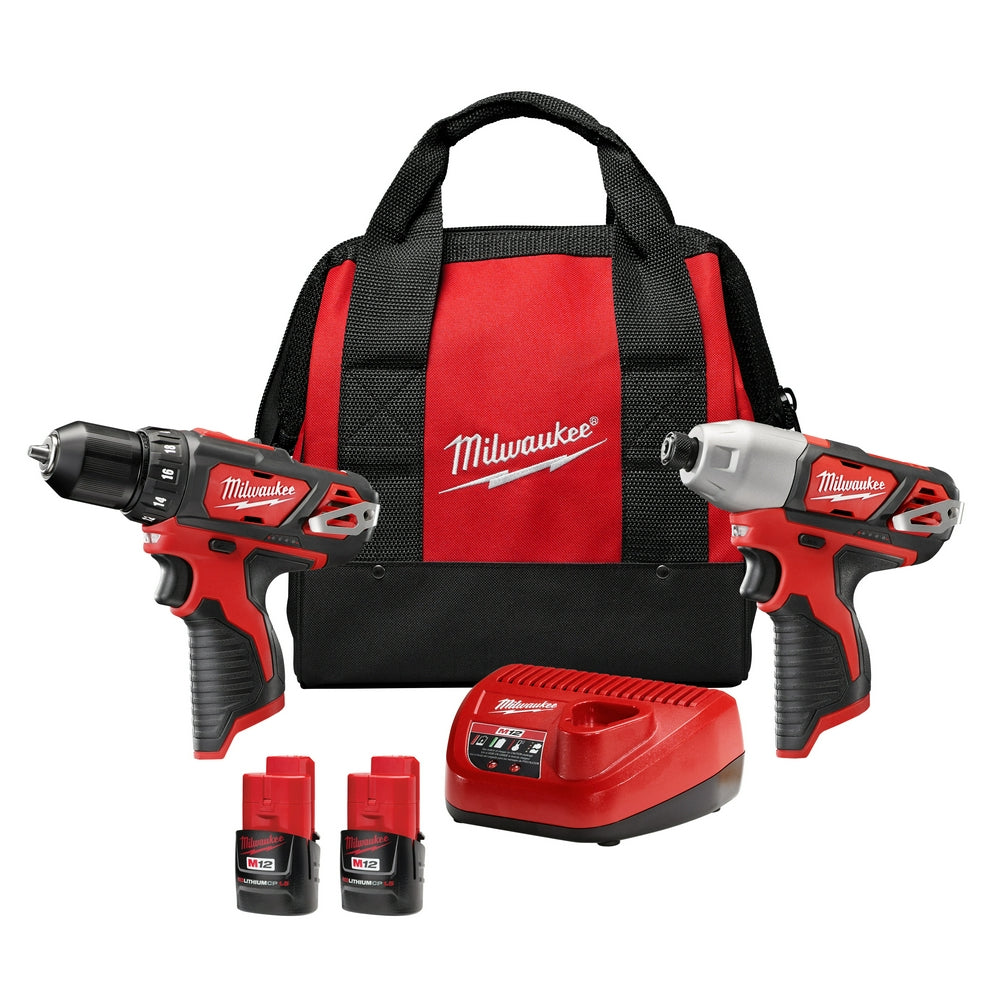 Milwaukee, Milwaukee 2494-22 M12 12V Cordless Power Lithium-Ion 2-Tool Combo Kit