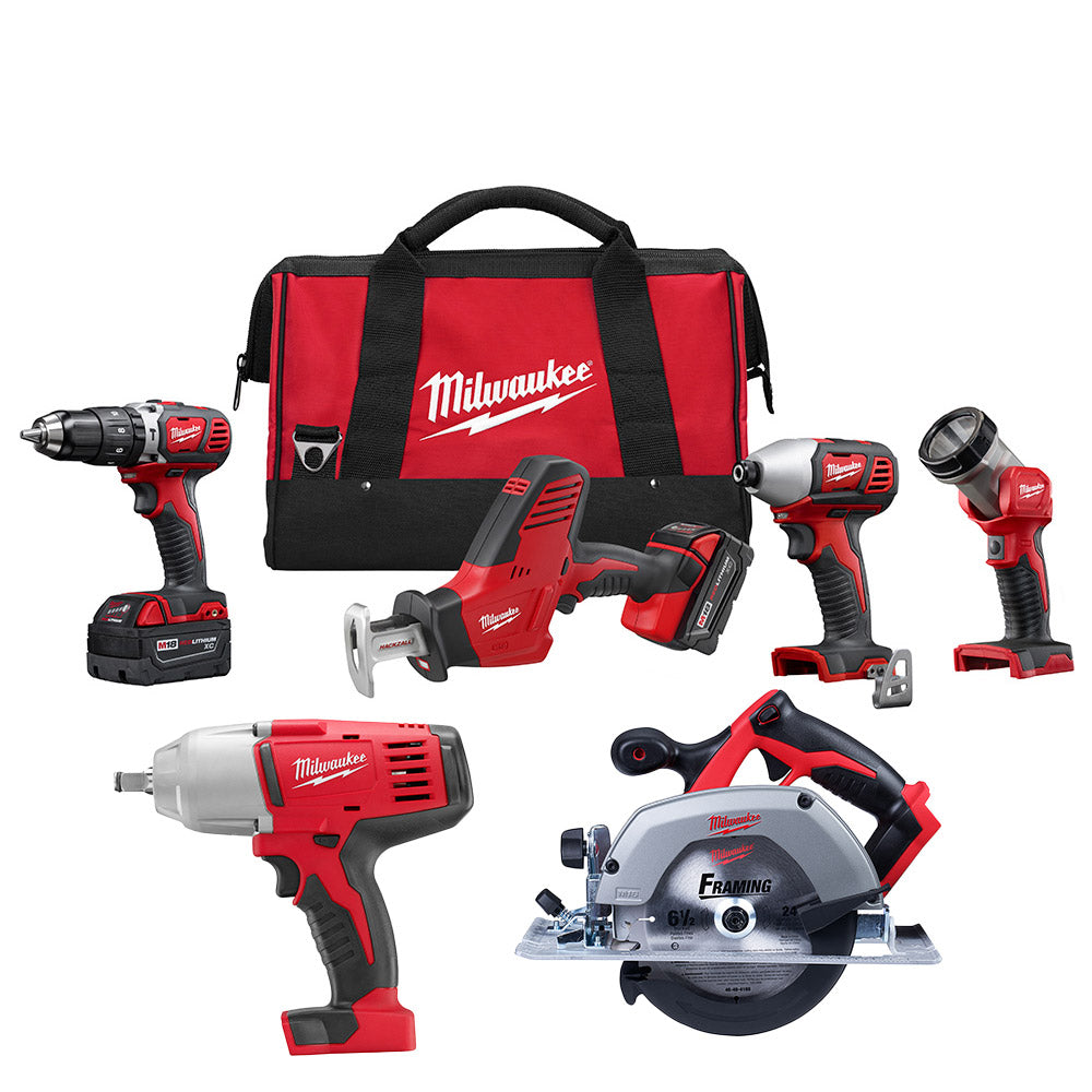 Milwaukee, Milwaukee 2695-24B M18 18V 4 Tool Cordless Combo Kit w/ Circular Saw and Impact