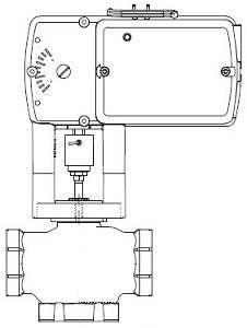 Schneider Electric, VA-7313-804-4-09    | VB: 1-1/4 in, 3W Mix, Globe, NPT, BR, 20 cv, 60 PSI; Act (MA51-7103-100): Elec, 2Pos, SR, NC, 24 VAC/VDC, 20-30 VDC, Plen, 105 lbf, Linear, N2  |   Schneider Electric